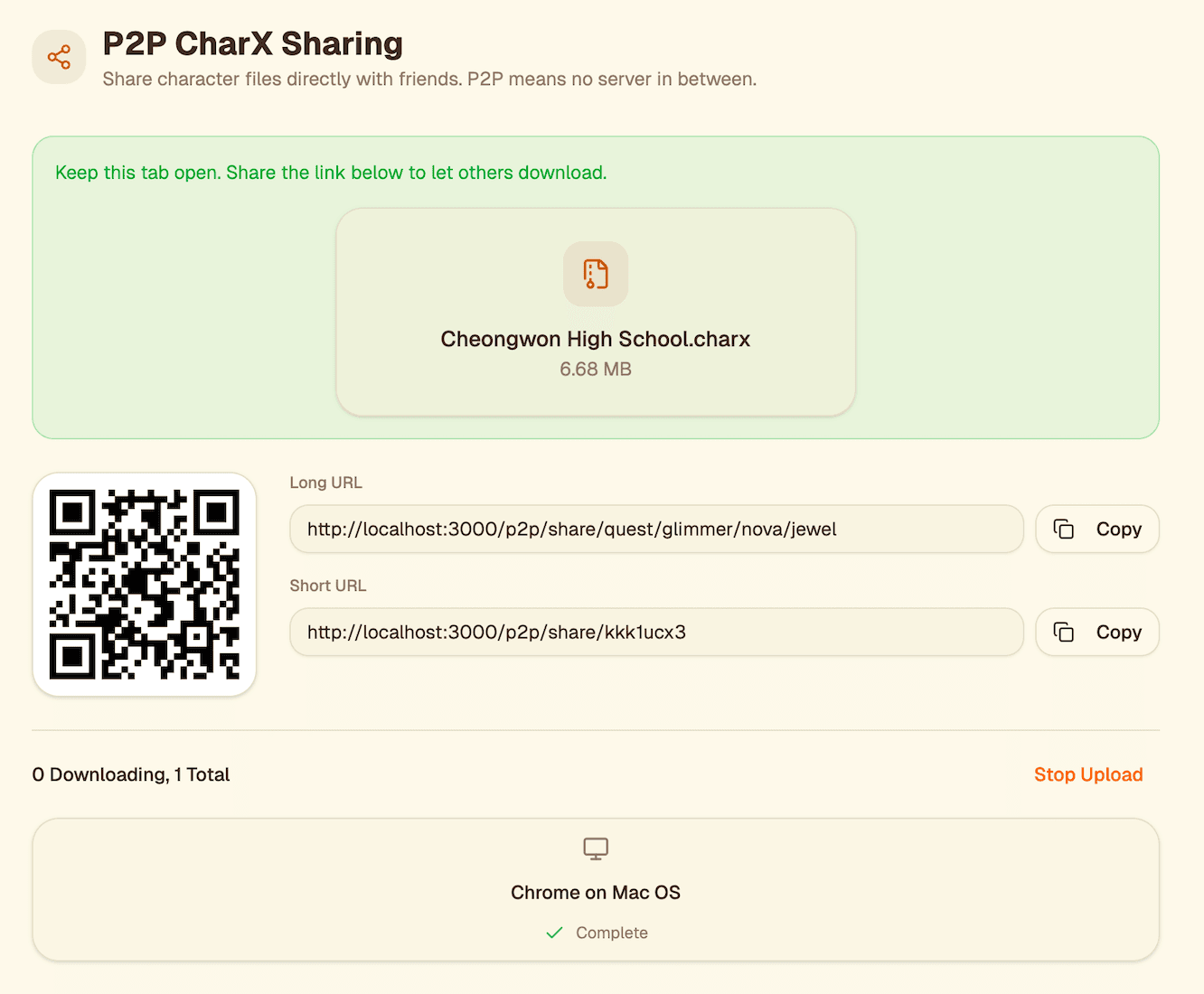 P2P CharX Sharing